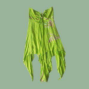 Lime green strapless summer dress